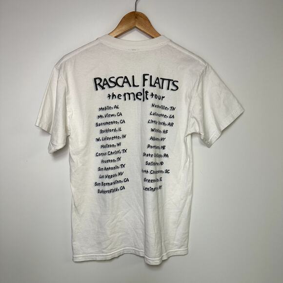 Vintage Rascal Flatts Shirt Melt Tour 90s White T-Shirt - Picture 2 of 2